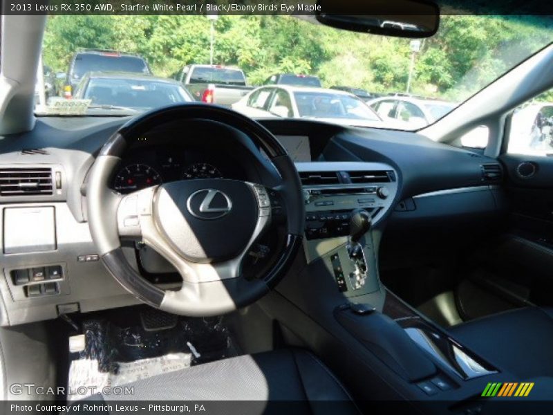 Starfire White Pearl / Black/Ebony Birds Eye Maple 2013 Lexus RX 350 AWD