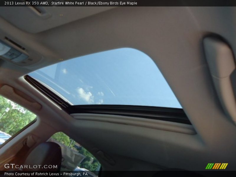 Starfire White Pearl / Black/Ebony Birds Eye Maple 2013 Lexus RX 350 AWD