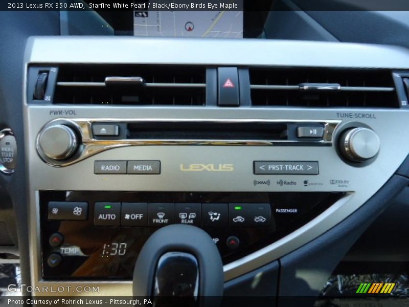 Starfire White Pearl / Black/Ebony Birds Eye Maple 2013 Lexus RX 350 AWD