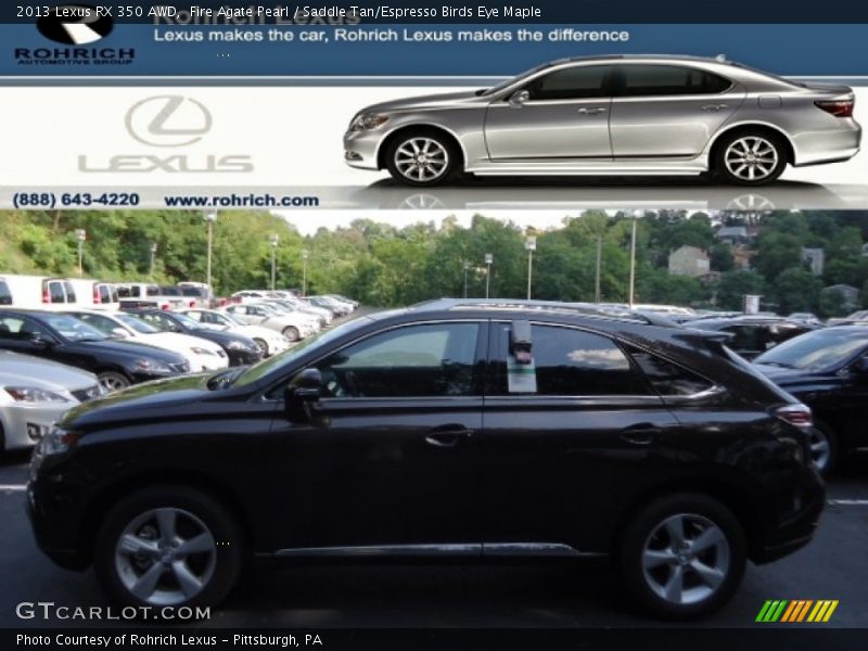 Fire Agate Pearl / Saddle Tan/Espresso Birds Eye Maple 2013 Lexus RX 350 AWD