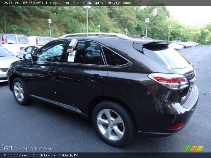Fire Agate Pearl / Saddle Tan/Espresso Birds Eye Maple 2013 Lexus RX 350 AWD