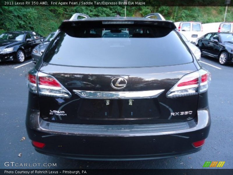 Fire Agate Pearl / Saddle Tan/Espresso Birds Eye Maple 2013 Lexus RX 350 AWD