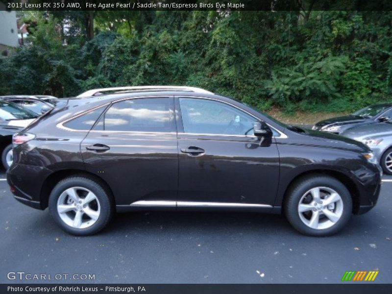 Fire Agate Pearl / Saddle Tan/Espresso Birds Eye Maple 2013 Lexus RX 350 AWD