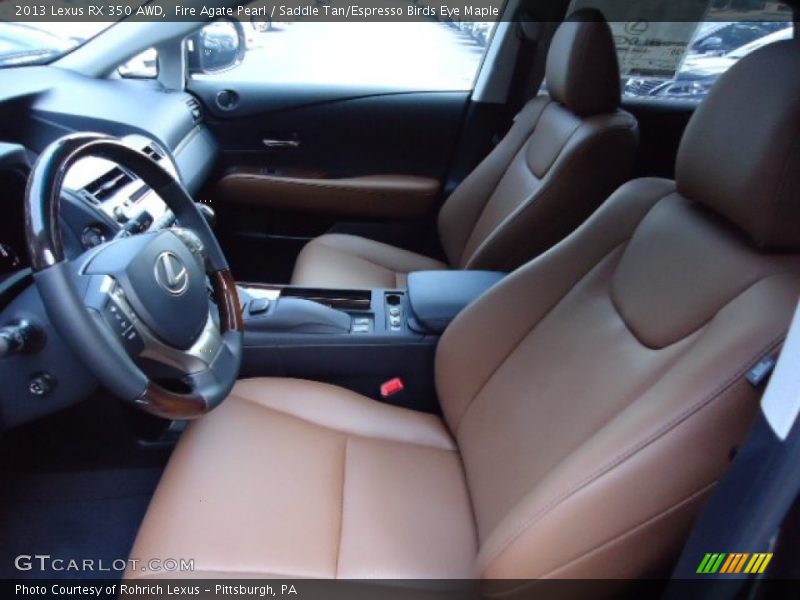 Fire Agate Pearl / Saddle Tan/Espresso Birds Eye Maple 2013 Lexus RX 350 AWD