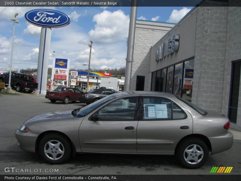 Sandrift Metallic / Neutral Beige 2003 Chevrolet Cavalier Sedan