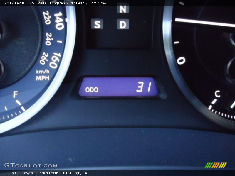 Tungsten Silver Pearl / Light Gray 2012 Lexus IS 250 AWD