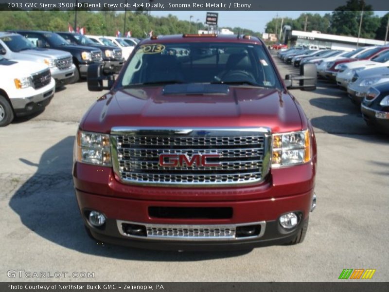 Sonoma Red Metallic / Ebony 2013 GMC Sierra 3500HD Denali Crew Cab 4x4 Dually