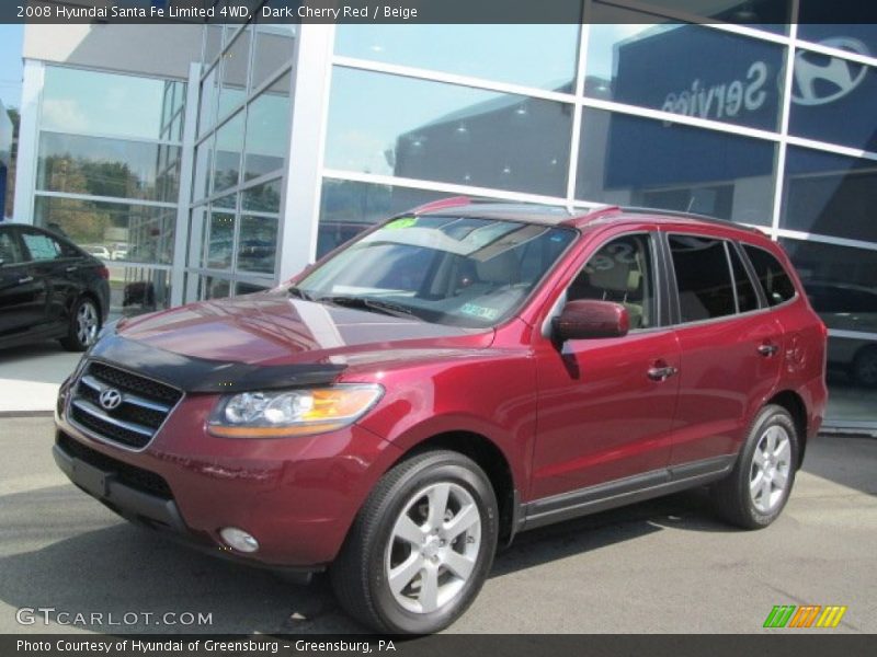 Dark Cherry Red / Beige 2008 Hyundai Santa Fe Limited 4WD