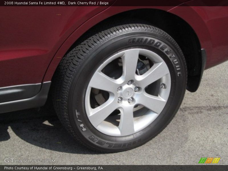 Dark Cherry Red / Beige 2008 Hyundai Santa Fe Limited 4WD