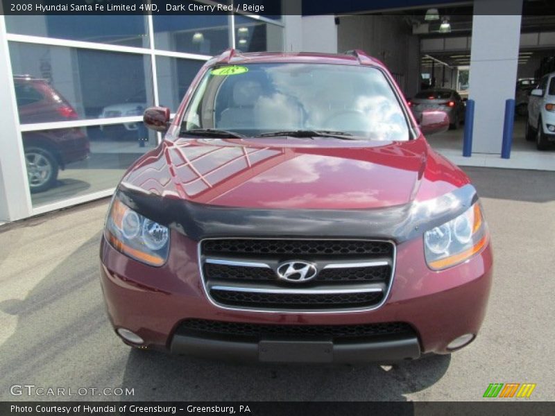 Dark Cherry Red / Beige 2008 Hyundai Santa Fe Limited 4WD