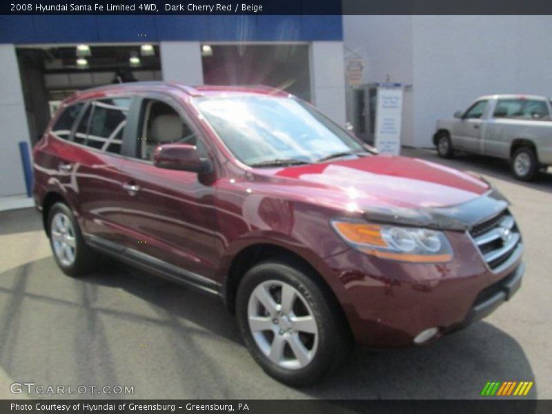 Dark Cherry Red / Beige 2008 Hyundai Santa Fe Limited 4WD