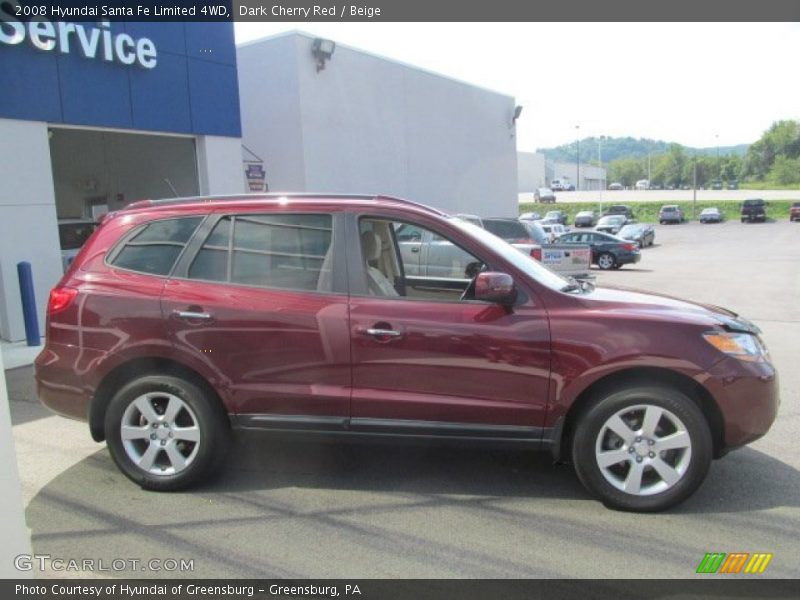 Dark Cherry Red / Beige 2008 Hyundai Santa Fe Limited 4WD
