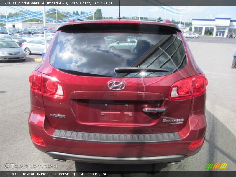 Dark Cherry Red / Beige 2008 Hyundai Santa Fe Limited 4WD