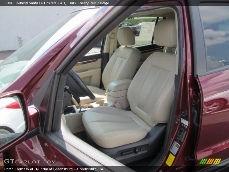 Dark Cherry Red / Beige 2008 Hyundai Santa Fe Limited 4WD