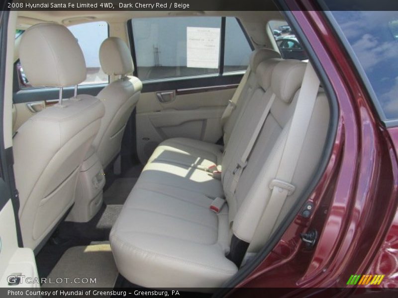 Dark Cherry Red / Beige 2008 Hyundai Santa Fe Limited 4WD