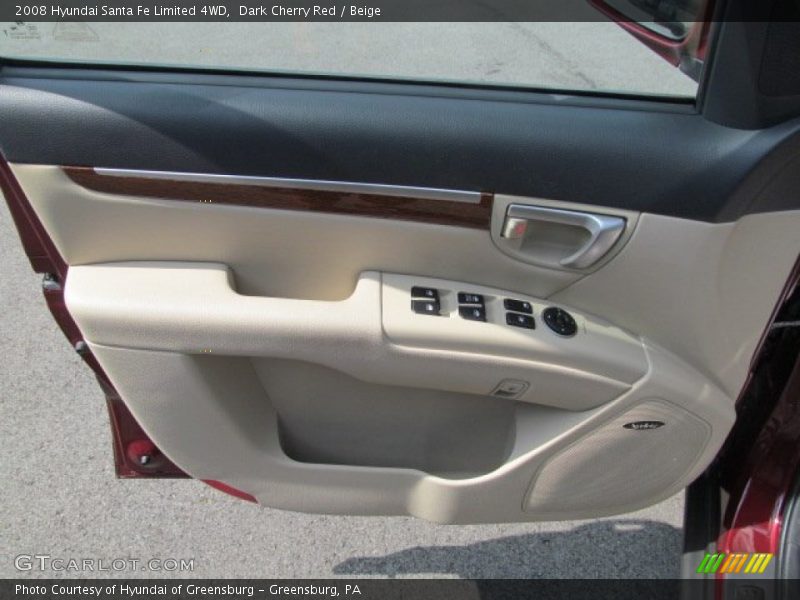 Dark Cherry Red / Beige 2008 Hyundai Santa Fe Limited 4WD