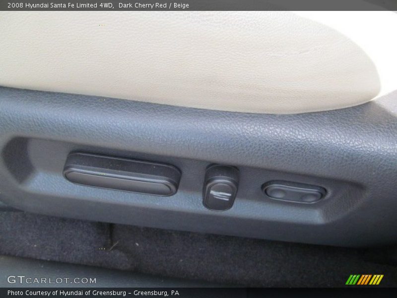 Dark Cherry Red / Beige 2008 Hyundai Santa Fe Limited 4WD