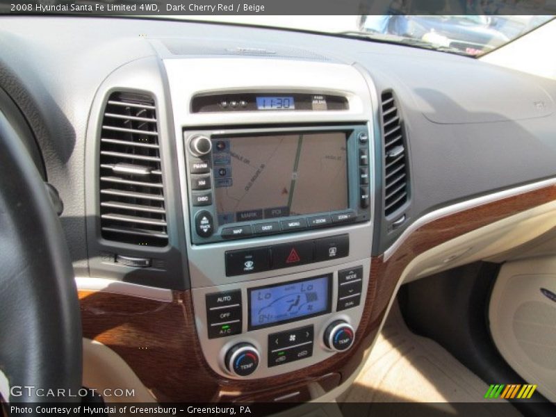 Dark Cherry Red / Beige 2008 Hyundai Santa Fe Limited 4WD