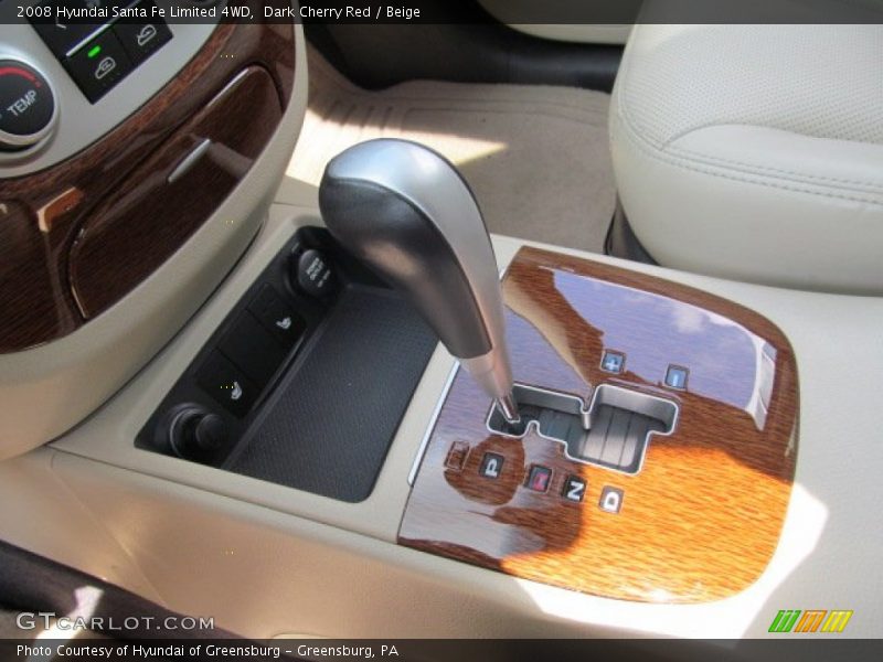 Dark Cherry Red / Beige 2008 Hyundai Santa Fe Limited 4WD