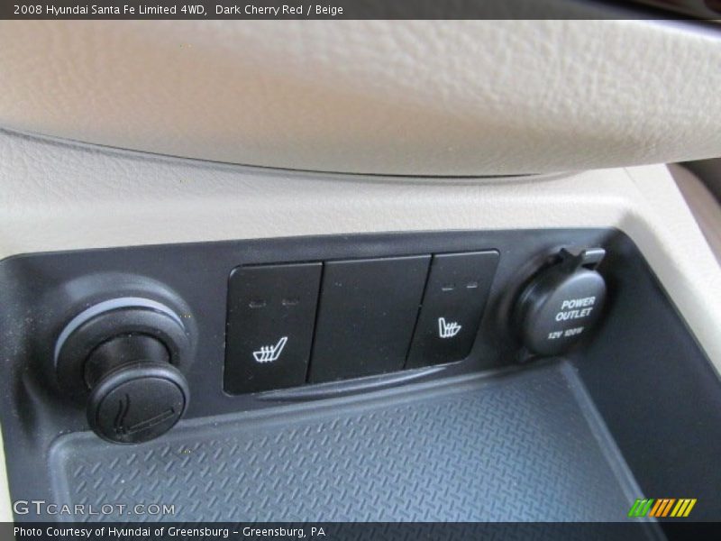 Dark Cherry Red / Beige 2008 Hyundai Santa Fe Limited 4WD