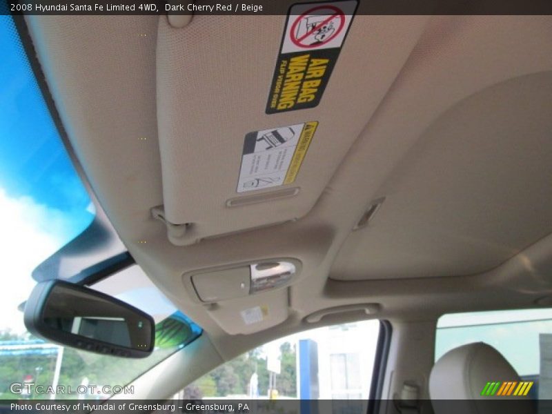 Dark Cherry Red / Beige 2008 Hyundai Santa Fe Limited 4WD
