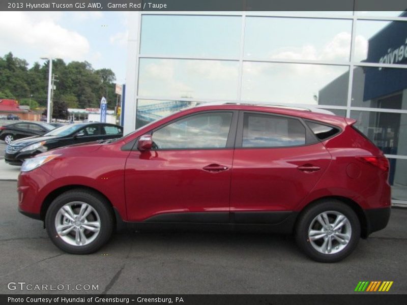 Garnet Red / Taupe 2013 Hyundai Tucson GLS AWD