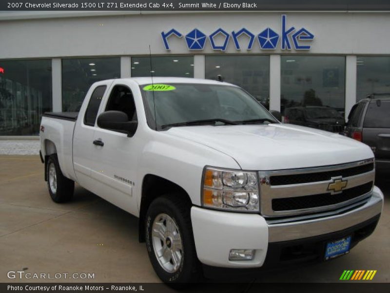 Summit White / Ebony Black 2007 Chevrolet Silverado 1500 LT Z71 Extended Cab 4x4