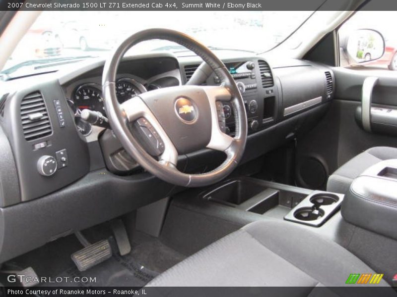 Summit White / Ebony Black 2007 Chevrolet Silverado 1500 LT Z71 Extended Cab 4x4
