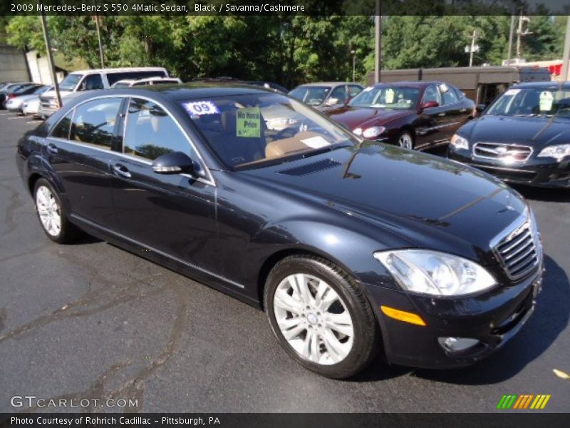 Black / Savanna/Cashmere 2009 Mercedes-Benz S 550 4Matic Sedan