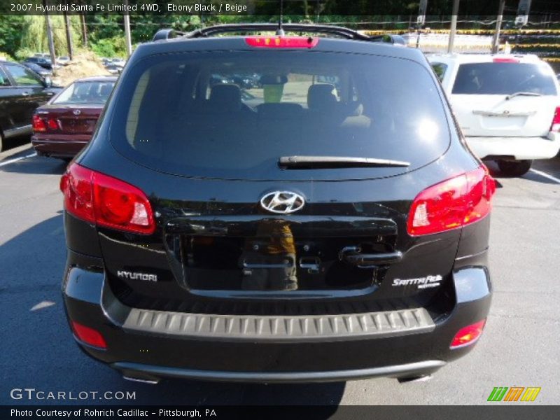 Ebony Black / Beige 2007 Hyundai Santa Fe Limited 4WD