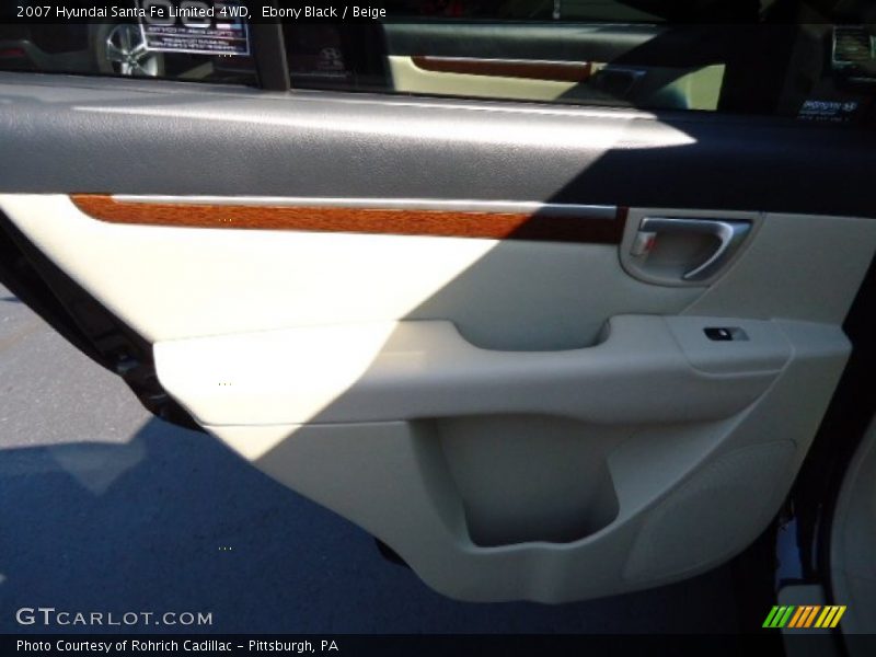 Ebony Black / Beige 2007 Hyundai Santa Fe Limited 4WD