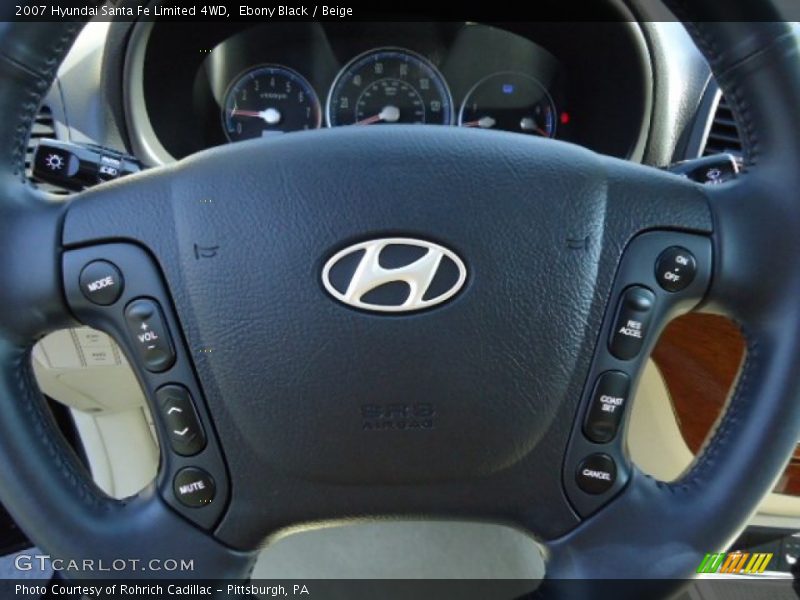 Ebony Black / Beige 2007 Hyundai Santa Fe Limited 4WD