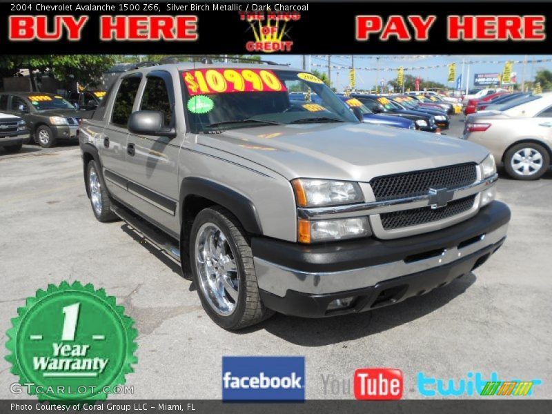 Silver Birch Metallic / Dark Charcoal 2004 Chevrolet Avalanche 1500 Z66