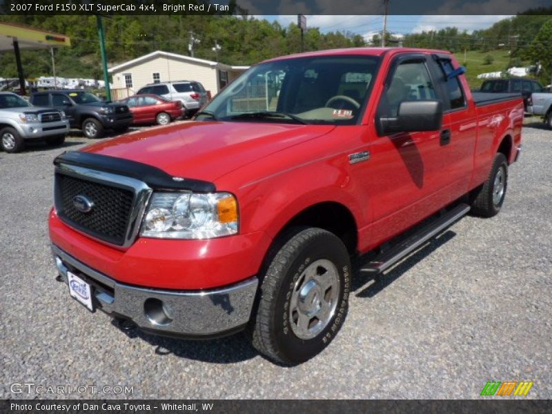 Bright Red / Tan 2007 Ford F150 XLT SuperCab 4x4
