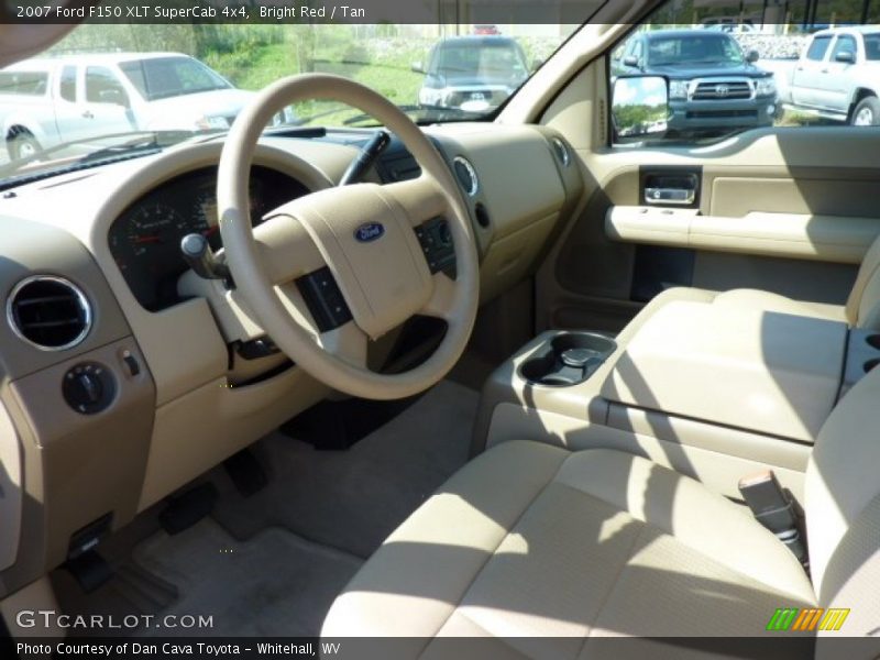 Bright Red / Tan 2007 Ford F150 XLT SuperCab 4x4