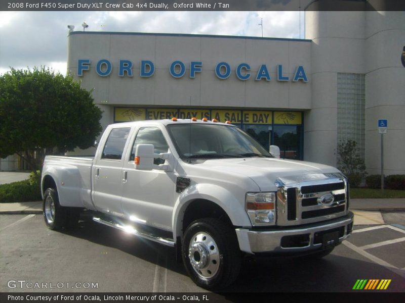 Oxford White / Tan 2008 Ford F450 Super Duty XLT Crew Cab 4x4 Dually