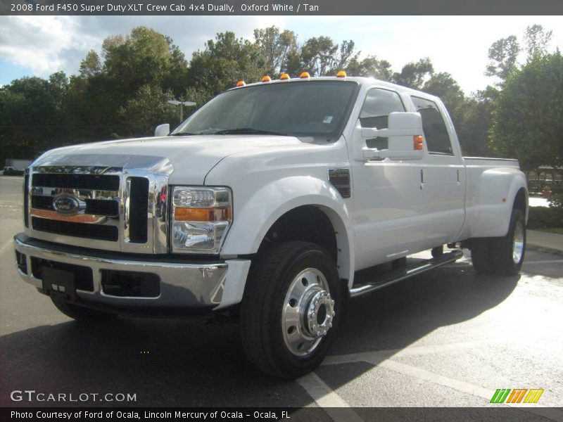 Oxford White / Tan 2008 Ford F450 Super Duty XLT Crew Cab 4x4 Dually