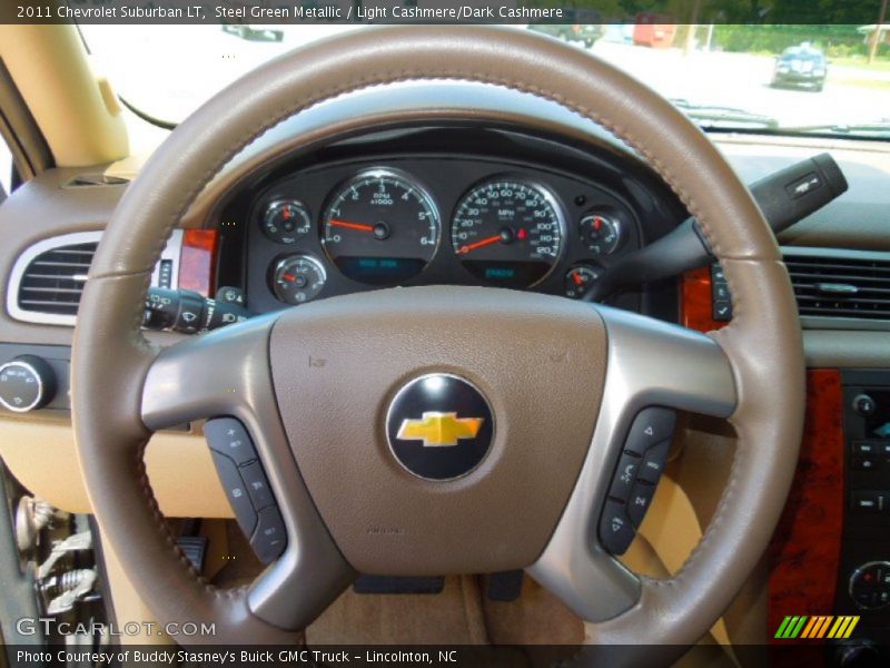 Steel Green Metallic / Light Cashmere/Dark Cashmere 2011 Chevrolet Suburban LT