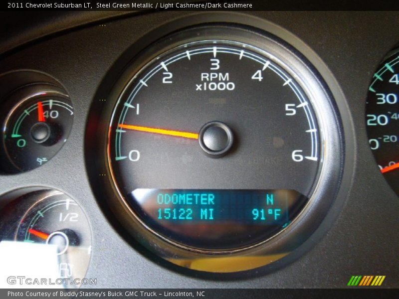 Steel Green Metallic / Light Cashmere/Dark Cashmere 2011 Chevrolet Suburban LT