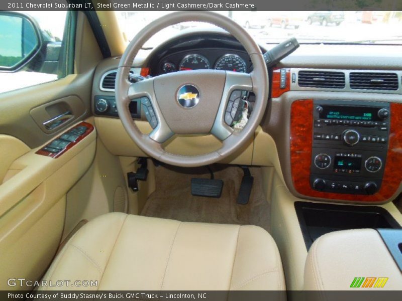 Steel Green Metallic / Light Cashmere/Dark Cashmere 2011 Chevrolet Suburban LT