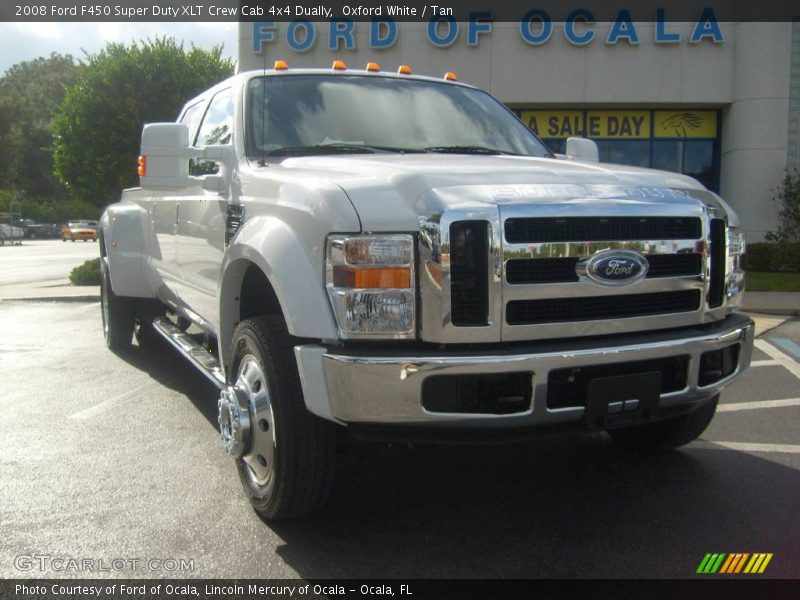 Oxford White / Tan 2008 Ford F450 Super Duty XLT Crew Cab 4x4 Dually