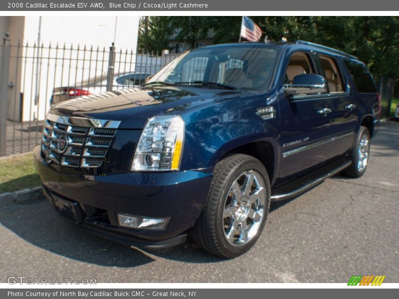 Blue Chip / Cocoa/Light Cashmere 2008 Cadillac Escalade ESV AWD