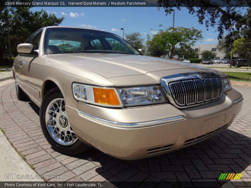 Harvest Gold Metallic / Medium Parchment 1998 Mercury Grand Marquis GS