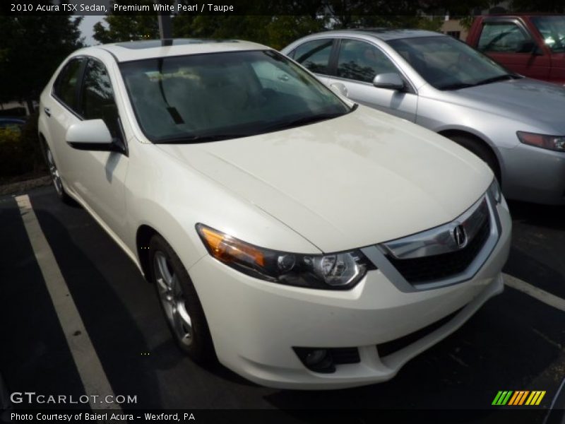 Premium White Pearl / Taupe 2010 Acura TSX Sedan