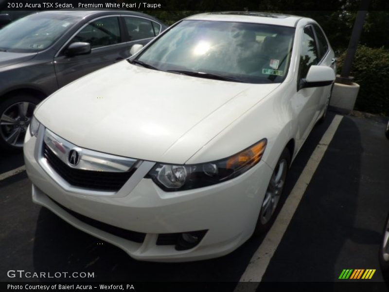 Premium White Pearl / Taupe 2010 Acura TSX Sedan