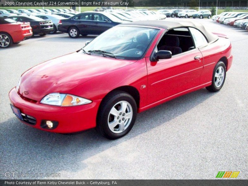 Bright Red / Medium Gray 2000 Chevrolet Cavalier Z24 Convertible