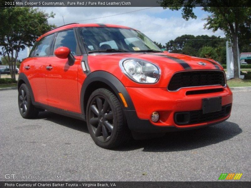 Pure Red / Pure Red Leather/Cloth 2011 Mini Cooper S Countryman