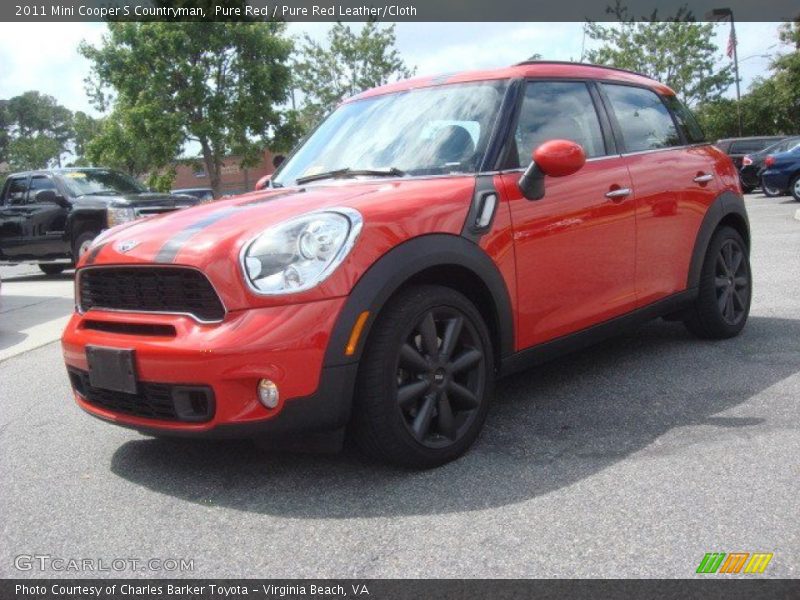 Pure Red / Pure Red Leather/Cloth 2011 Mini Cooper S Countryman