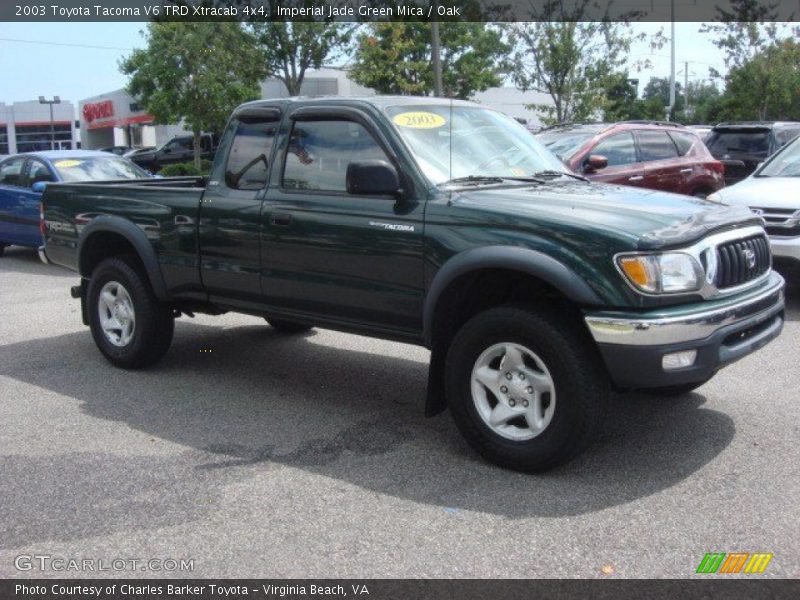 Imperial Jade Green Mica / Oak 2003 Toyota Tacoma V6 TRD Xtracab 4x4
