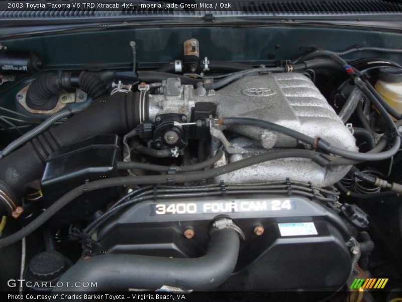 Imperial Jade Green Mica / Oak 2003 Toyota Tacoma V6 TRD Xtracab 4x4